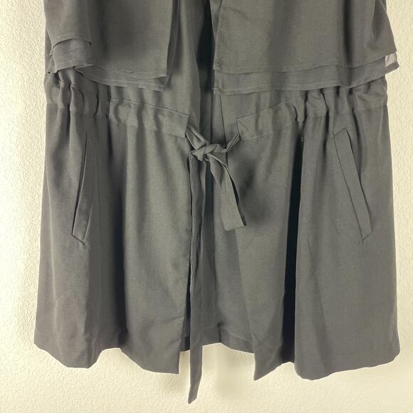 Anthropologie Cartonnier River Road Vest Womens Small Black Coastal Lagenlook - Picture 4 of 11